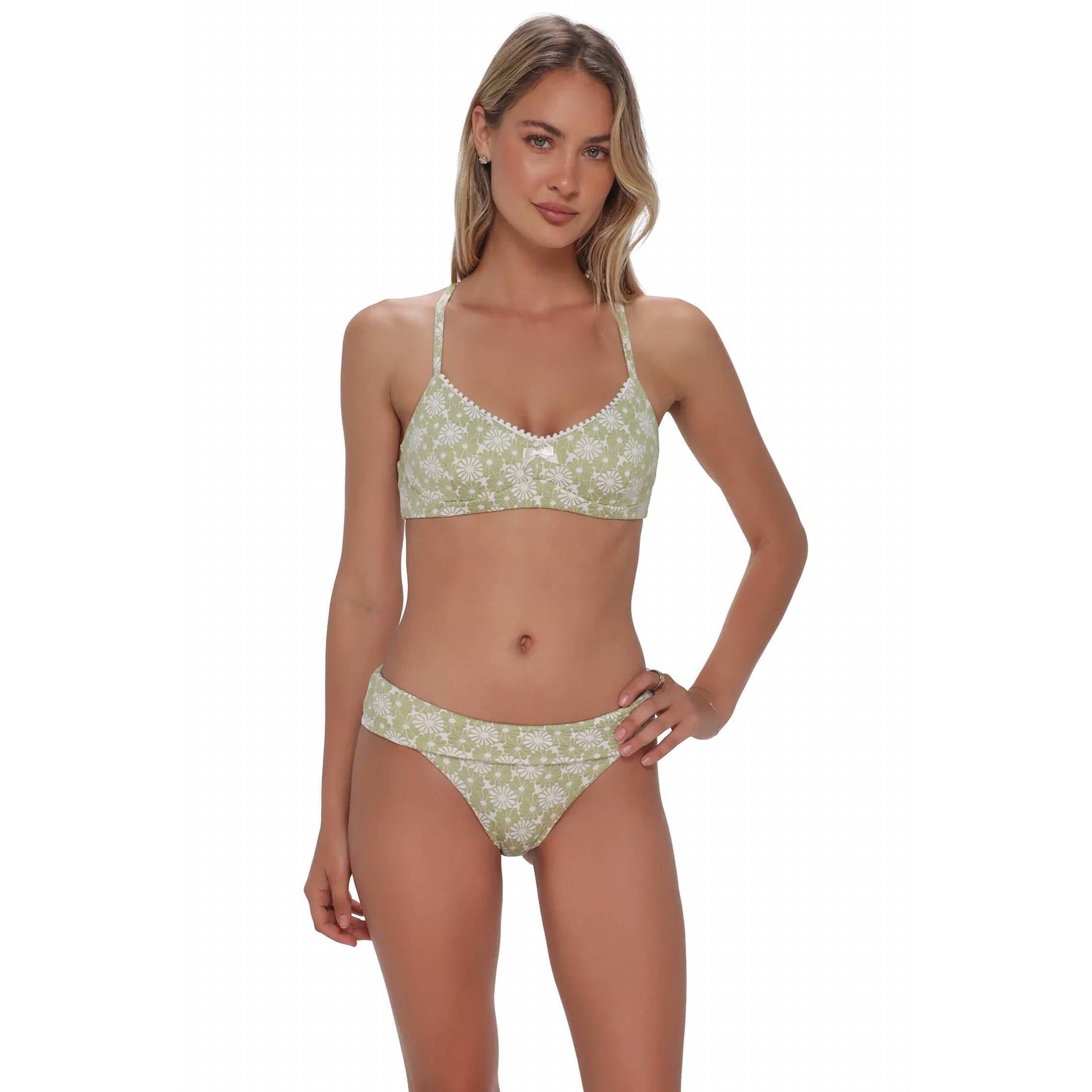New Swim Systems Pom Pom Analee Underwire Bikini Top In Cactus Flower